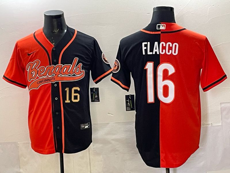 Men Cincinnati Bengals #16 Flacco black Orange Joint Name 2025 Nike Limited NFL Jersey style 4->cincinnati bengals->NFL Jersey